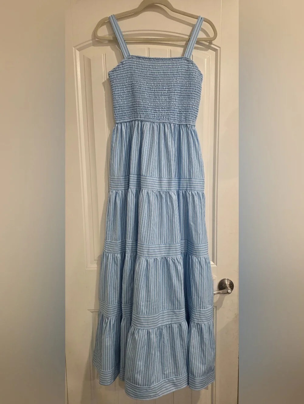 Commense Blue Perfect Beach Smocked Maxi Dress NWT Large - Picture 2 of 8